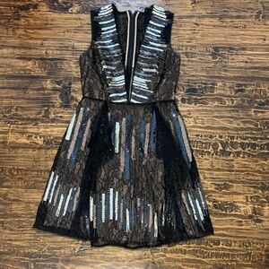 BCBGMaxAzria Kids Dress with Black and Blue Sequins